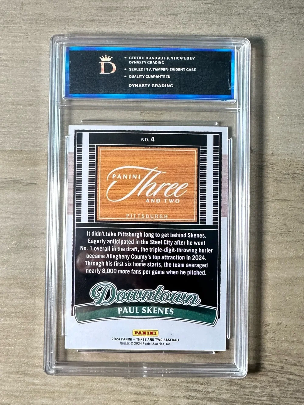 Paul Skenes Gem Mint 10 2024 Downtown #4 Holo Novelty Baseball Card. - Picture 3 of 3